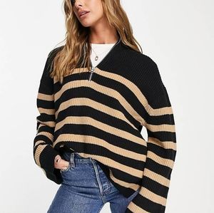 & other stories striped zip pullover